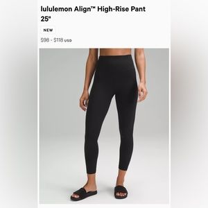 lululemon Align High-Rise Leggings 25" black size 4